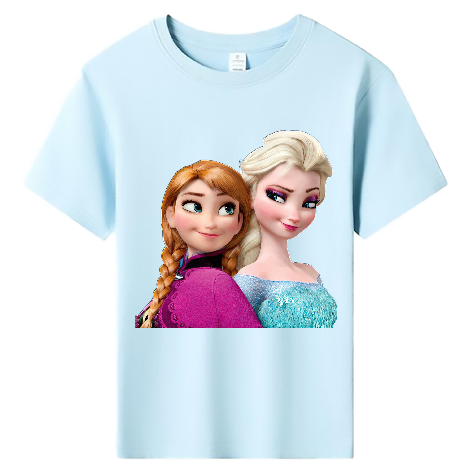 （画像用） アナと雪の女王 アンナ エルサ Frozen Anna Elsa 綿100％キッズTシャツ（フロントプリント）